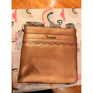 Brentano Square Crossbody W/scalloped Design In Rose Gold 10” x 10” x 1”